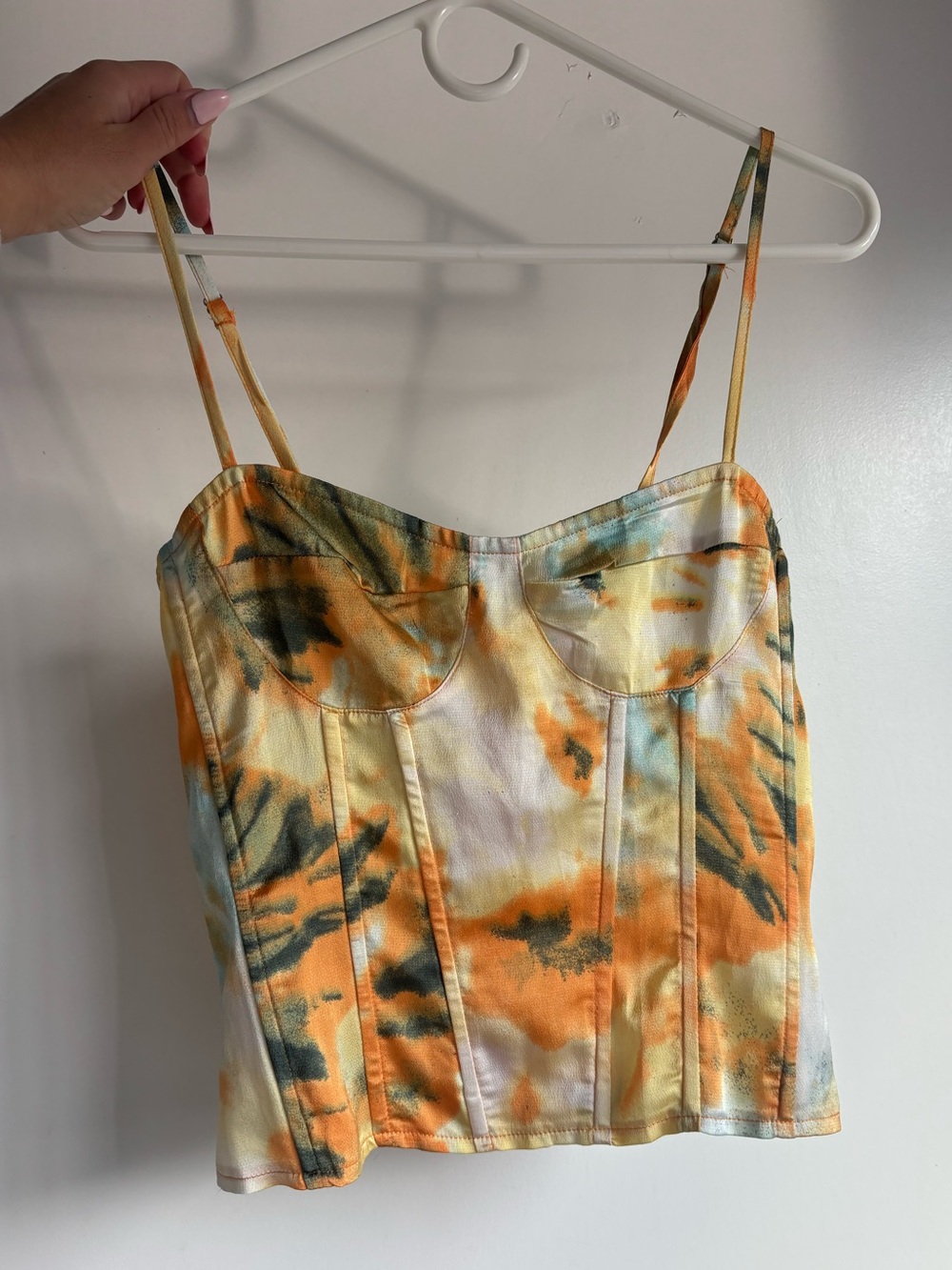 Bustier Top in Orange and Green